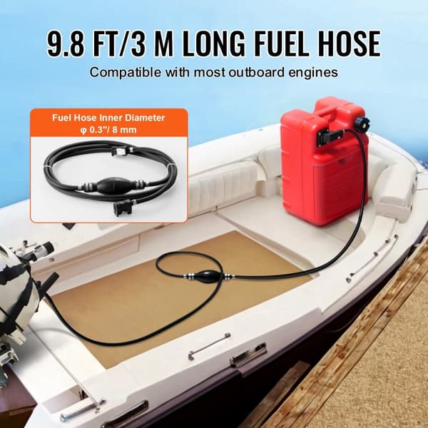 Marinebrændstoftank på 6,34 gallon/24L, bærbar tank til påhængsmotorbåde. Let at transportere til yacht og fiskebåde.