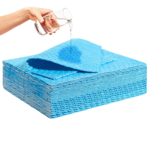 Spillabsorberande dynor, vattenabsorberande matta i låda, 6 Gal kapacitet, 15" L x19" W, 30 st per box.