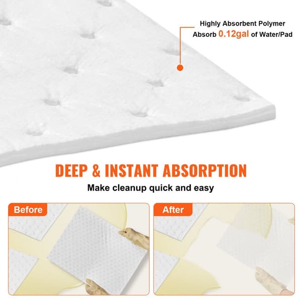Spillabsorberande dynor och oljemattor, absorberar upp till 20 Gal, 15" L x 20" W, paket med 100.