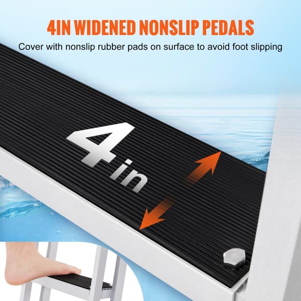 Aluminium bådtrappe - Aftagelig 4-trins ladder med 350 lbs belastning. Ideel til både og havne!