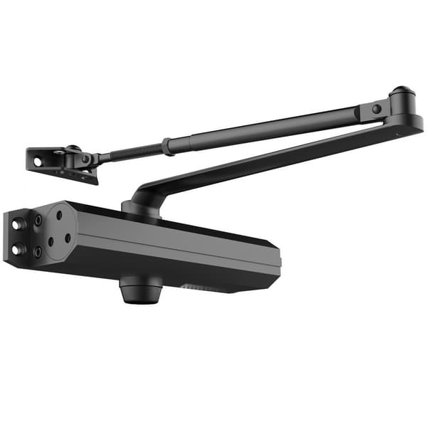 Automatisk dørlukker til privat og kommerciel brug, justerbar, med hydraulisk bufferdørlukker. Stærk aluminium, nem installation.