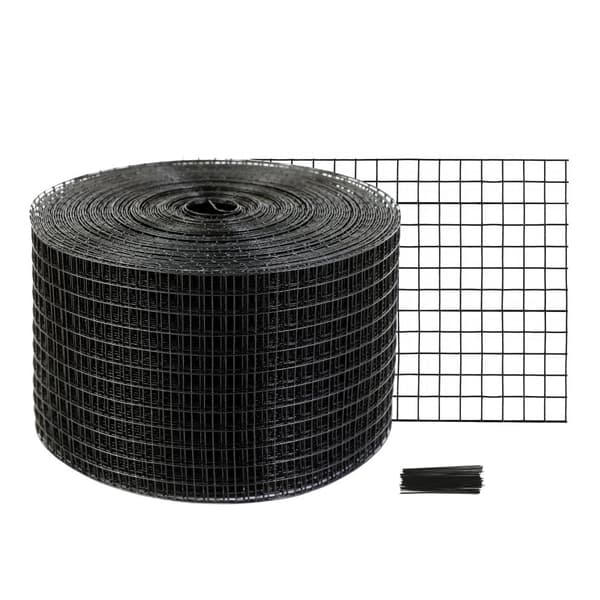 8 tommer x 100 fod solpanelbeskyttelse, Critter Guard rulle, rustsikker PVC, inkl. 50 dækledninger, 1/2 tomme tråd.