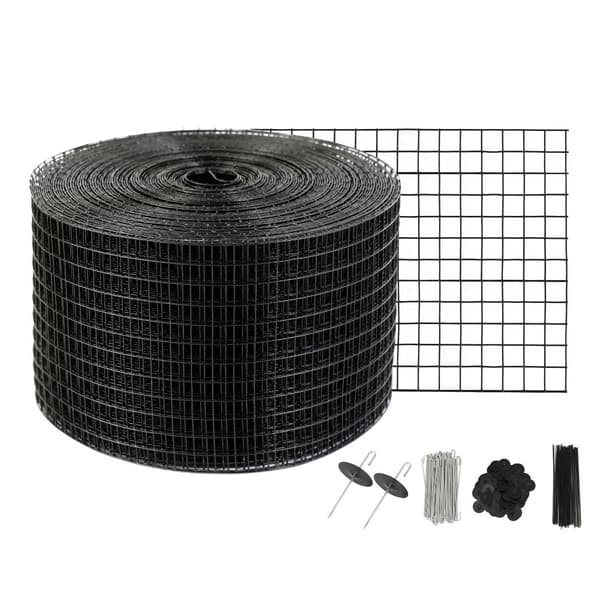 8 tommer x 100 fod solpanel fuglebeskytter, Critter Guard kit med 100 aluminiumsfæstninger, rustfrit PVC-beskyttelse, 1/2 tomme tråd.