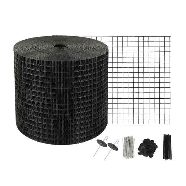 6" x 100' aurinkopaneelin lintuvartija, 60 kpl alumiinikiinnikkeitä, ruostekestävä PVC-pinta, 1/2" teräsverkko.
