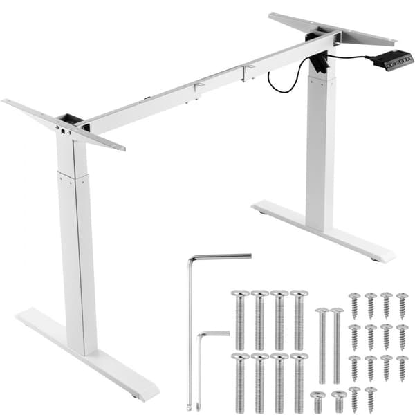 Elektrisk justerbart ståbordsstel, 70-117 cm H, hvid arbejdsstation til komfortabelt arbejde.