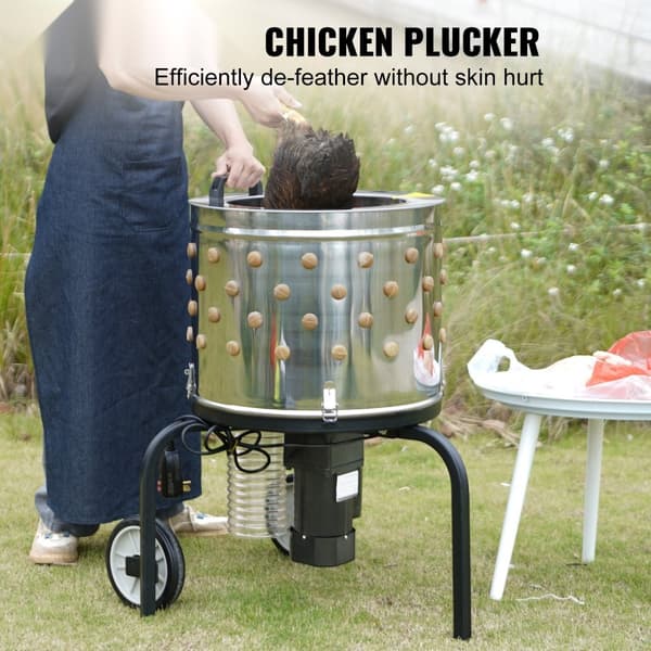 Kyllingplukker Maskin Federplukker Rostfri ståltrumma 280RPM Motor