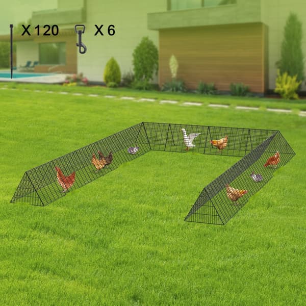 Kyllingetunneller 236,2 x 157,5 x 24,2 cm, bærbare til udendørs brug - perfekt til kyllinger, ænder og kaniner. 2 sæt inkluderet.