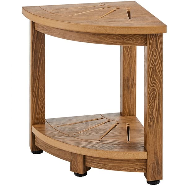 Hjørne brusebænk i polystyren, 16,5" høj, 12,8" radius. Vandtæt og robust opbevaringshylde til brusestol - perfekt til badeværelse og udendørs brug.