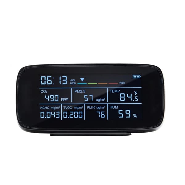 9-I-1 luftkvalitetsmonitor med CO2-detektor og PM1.0/2.5/10 HCHO TVOC-tester for optimal indeklimaovervågning.
