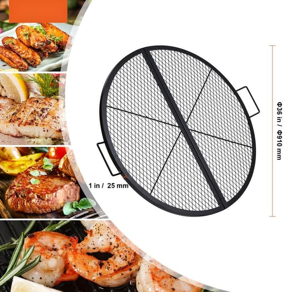 X-Marks Fire Pit -taitettava grilli, kestävä teräksinen BBQ-teline, 36" musta, täydellinen ulkoilmakäyttöön.