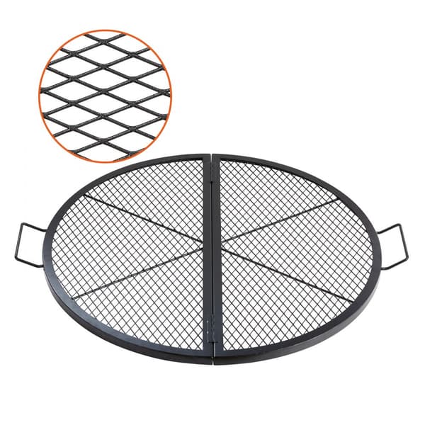 X-Marks Fire Pit -taitettava grilli, kestävä teräksinen BBQ-teline, 36" musta, täydellinen ulkoilmakäyttöön.