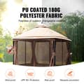 Miniatyrbillede 2 af 9: Terrassepavillon til 10-12 personer, 3 x 4 m, med myggenet, metalramme og PU-belagt polyester. Ideel til gårdhave og terasse.