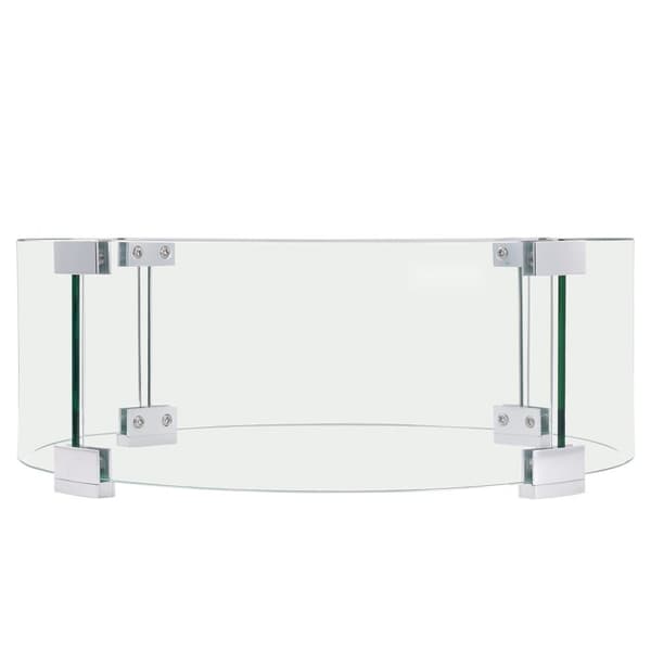 Eldstad Vindskydd, 435 x 170 mm glasflamskydd, 6 mm härdat glas, för propan, gas, utomhus, uteplats, bakgård