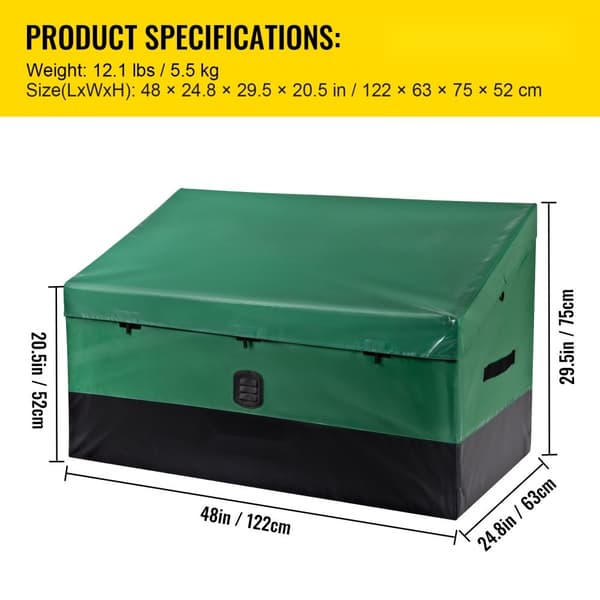 Ulkosäilytyslaatikko Patio Deck Box, 100 gallonan vedenpitävä PE-peite, kestävä ja tilava säilytysratkaisu.