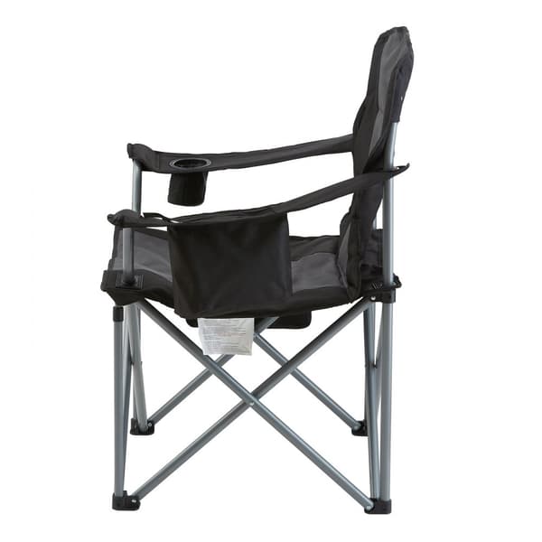 Campingstol til voksne, bærbar og robust med polstrede armlæn, sidelommer, kopholder og køletaske - perfekt til strand, picnic og fiskeri.