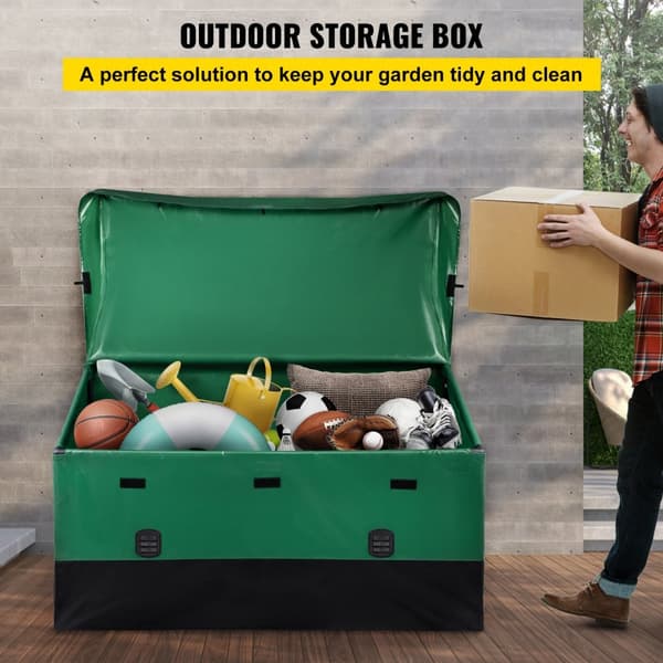 Ulkosäilytyslaatikko: 150 gallonan vedenpitävä Patio Deck Box PE-peitteellä.