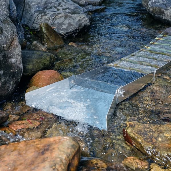 Gold Panderingskit med Sluice Box, 50" Aluminium Guldmine Udstyr, 23 dele inkl. Pandebakke, Klasse skærm, Magnet og rygsæk.