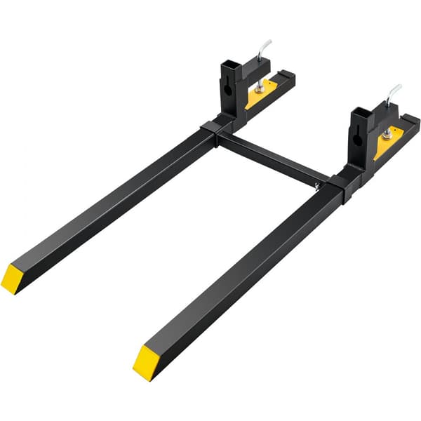 Pallegafler 2000 lbs til traktorer, 60" længde med justerbar stabilisator. Stærke gafler til traktortilbehør, skridstyring og læsserspand.