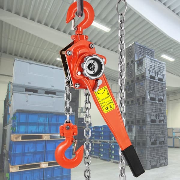 3T kædetalje med manuel håndtag, 6600lbs, 10ft skraldegreb og aftrækkerrem. Perfekt til garage og lagerarbejde.