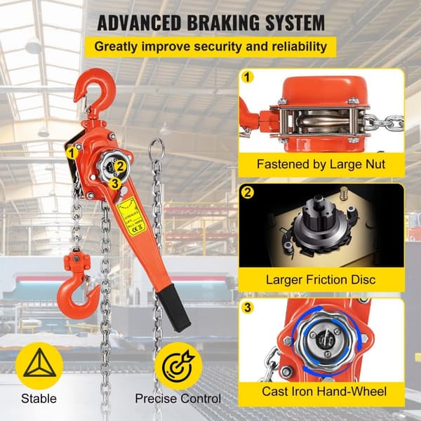 3T Chain Hoist manuaalinen vipuketjunostin 6M, 6600 lbs, 20 jalkaa. Liity vetopyörän hihnapyörään autotallissa!