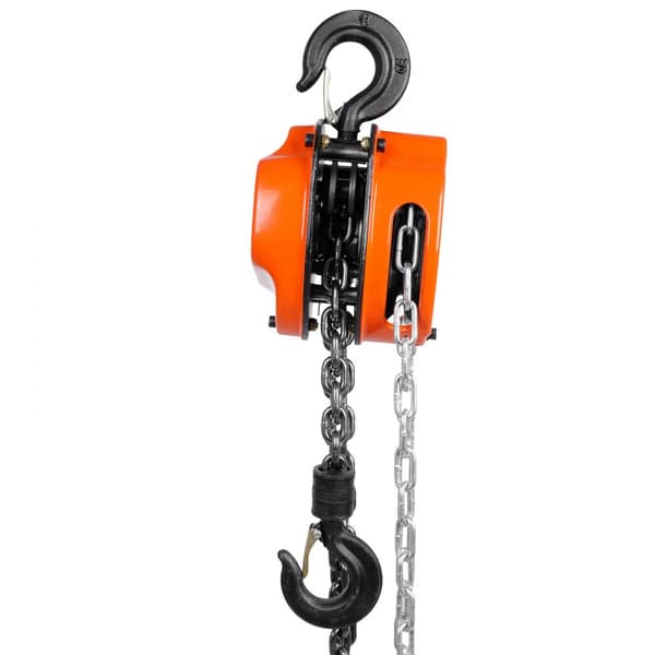 Manuel kædetalje, 1/2 ton (1100 lbs) kapacitet, 10 ft. G80 galvaniseret stål med dobbelt-bremse og 360° rotationskrog – ideel til garage og fabrik.