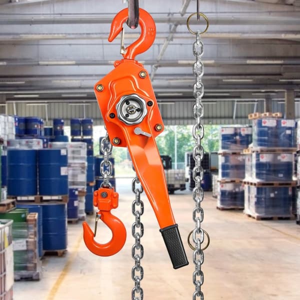 Manuel kædetalje, 3 ton (6600 lbs) kapacitet, 10 FT. G80 galvaniseret stål, Double-Pawl-bremse, 360° rotationskrog til garage.