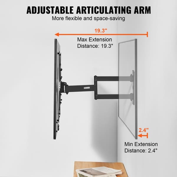 Fuld bevægelse TV-montering til de fleste 26-55 tommer tv med justerbare arme. Ideel til optimal visning!