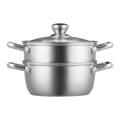 Miniatyrbillede 9 af 9: Steamer Gryde 24 cm med 5QT lagring og grøntsagsdamper i rustfrit stål. Perfekt til gas- og induktionskomfurer.
