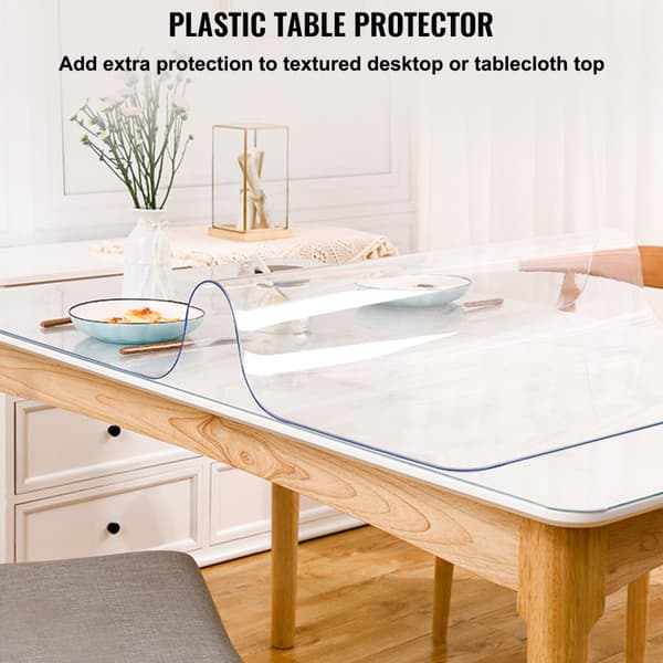 1,5 mm PVC Bordsduk 107 x 213 cm Transparent Bordsmatta Bra Bordsöverdrag