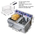 Miniatyrbild 7 av 9: Kommersiell elektrisk fritös med bänkskiva och dubbla tankar, 6000W. Perfekt för effektiv matlagning!