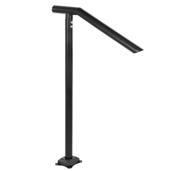 Ledstång, 1-3 steg svart stålräcke, 330 LBS kapacitet, metall ledstång för trappor med expansionsbultar och borr.