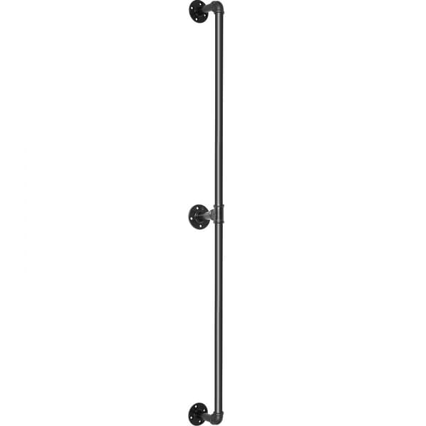 Putkiportaiden kaiteet, 4FT, 440 LBS hiiliteräs, teollisuus, seinäkiinnitys, pyöreät kulmat, sisä- ja ulkokäyttöön.