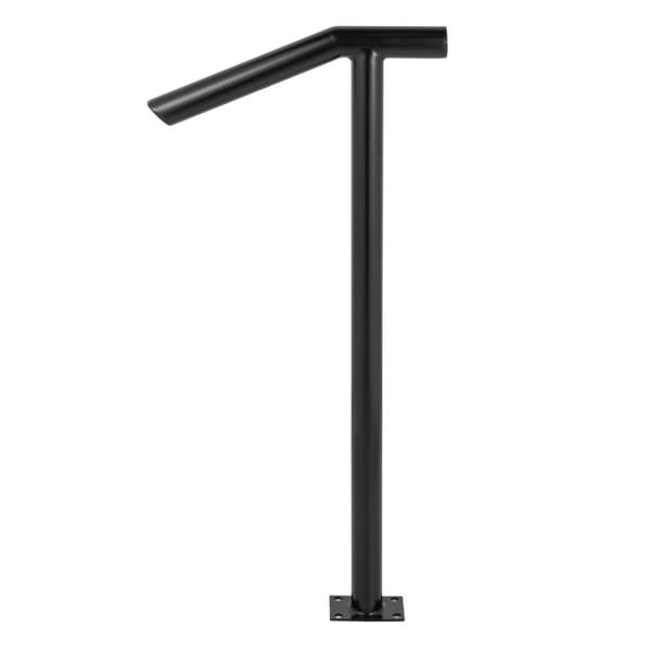 Rund Typ Metall Ledstång 2 Steg för utomhustrappa, 18L x 38H tum, Trappräcke med bultad stolpe.
