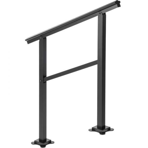 Utomhusräcke 165LBS, aluminiumtrappräcke 36x35", trapphandledare för 2-3 steg, passar övergångsområde 0-50°.