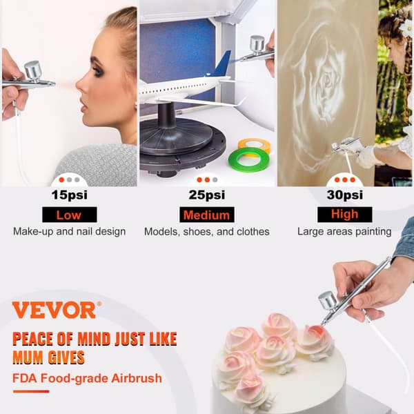Airbrush Kit, Portabel Airbrush-set med kompressor, Multi-purpose Dual-action Gravity Feed Airbrushes för konst och dekoration.