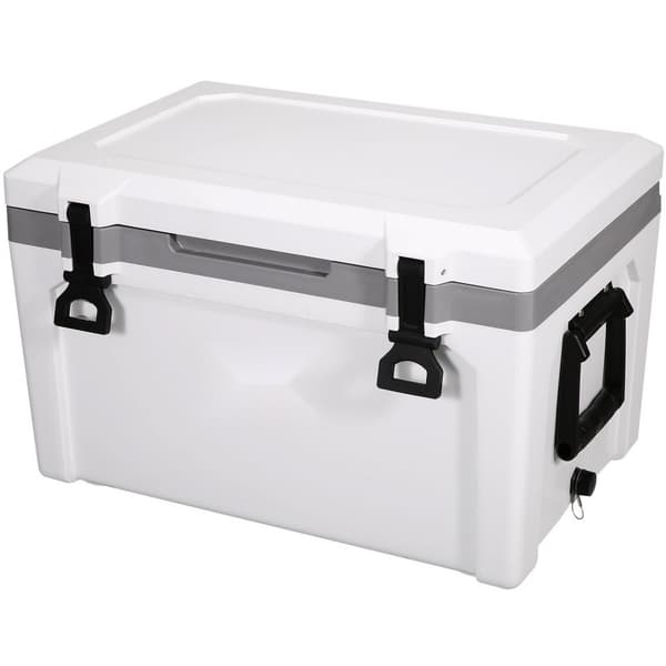 Isoleret bærbar køler, 52 qt - rummer 50 dåser. Holder isen i op til 6 dage. Ideel til camping, strand og picnic!