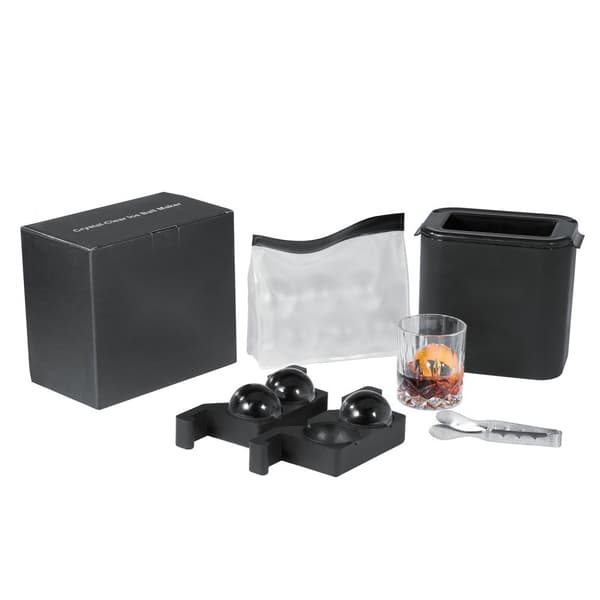 Iskula Maker, Kristallklar Iskula 2,36 tum med förvaringspåse och isklämma, rund klar iskub för whisky och cocktails.