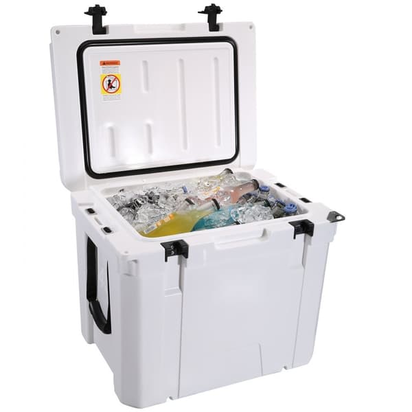Isoleret bærbar køler, 45 qt. Opbevares 45 dåser. Holder is i op til 6 dage - perfekt til camping, strand og piknik!