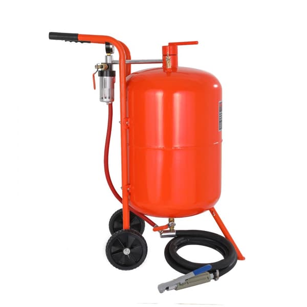 20 gallons højtrykssandblæser 60-110 PSI med 4 dyser, ideel til effektiv sandblæsning.