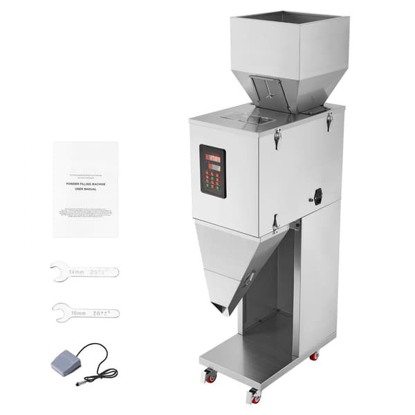 Hiukkasten täyttökone 0,044-11 lbs, automaattinen, ruostumaton teräs, punnitus papuille, siemenille ja teelle.