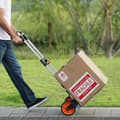 Miniatyrbillede 8 af 9: Sammenklappelig håndlastbil med 140 kg kapacitet. Bærbar aluminiumsvogn, konvertibel med teleskophåndtag og ultralette TPR-hjul—ideel til flytning.