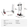 Miniatyrbillede 7 af 9: Aluminium håndlastbil, 2-i-1, 180 kg kapacitet. Robuste konvertible vogne til både transport og platform, med gummihjul.