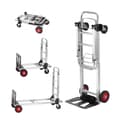 Miniatyrbillede 9 af 9: Aluminium håndlastbil, 2-i-1, 180 kg kapacitet. Robuste konvertible vogne til både transport og platform, med gummihjul.