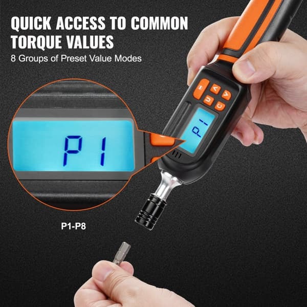 Digitaalinen vääntömomenttiruuvimeisseli, 1/4", LCD-näyttö, 2,65-70,67 in-lbs, 0,01 Nm säätö.