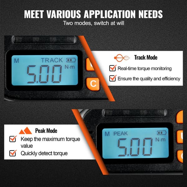 Digitaalinen vääntömomenttiruuvimeisseli, 1/4", LCD-näyttö, 2,65-70,67 in-lbs, 0,01 Nm säätö.