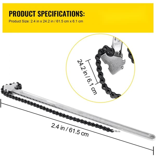 24 tuuman Heavy Duty putkiavain ja 6,7 tuuman ketjuavain, kestävä ja tehokas.