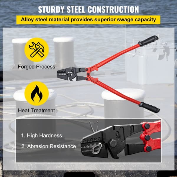 24" håndsprængpresser med 5 hulrum til kobber-aluminium; Propress swage-værktøj med langt håndtag - effektivt og brugervenligt.