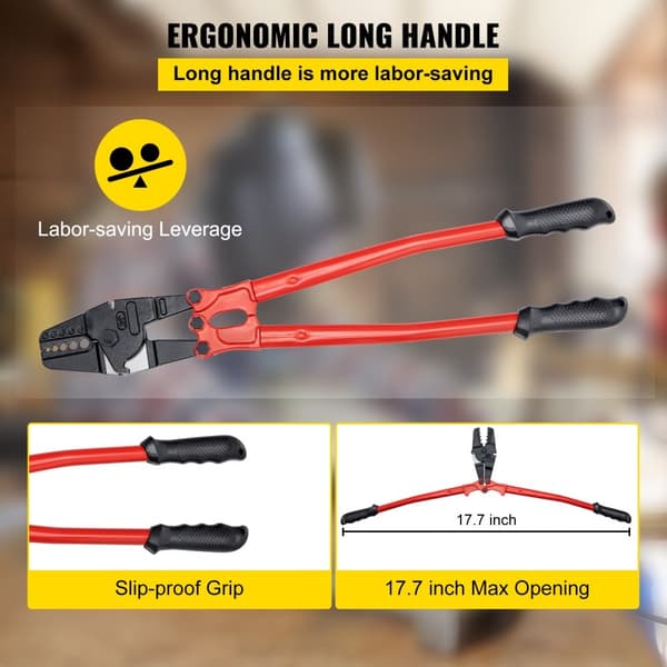 24" håndsprængpresser med 5 hulrum til kobber-aluminium; Propress swage-værktøj med langt håndtag - effektivt og brugervenligt.