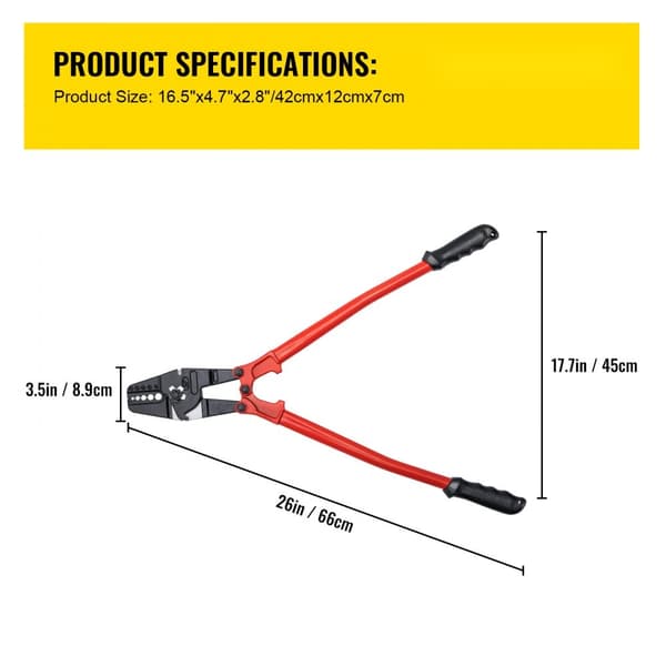 24" håndsprængpresser med 5 hulrum til kobber-aluminium; Propress swage-værktøj med langt håndtag - effektivt og brugervenligt.
