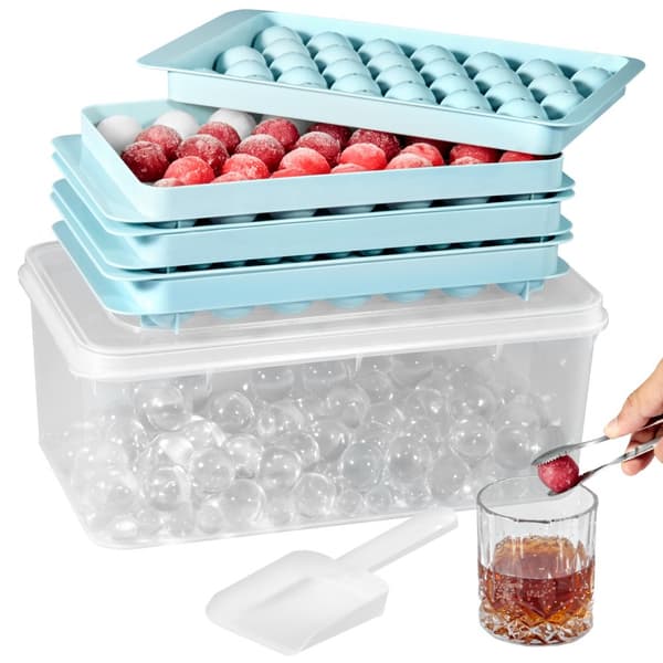 Isbitsform Silikon Rund Isbollsmaker med lock Lätt att lossa 2-pack
